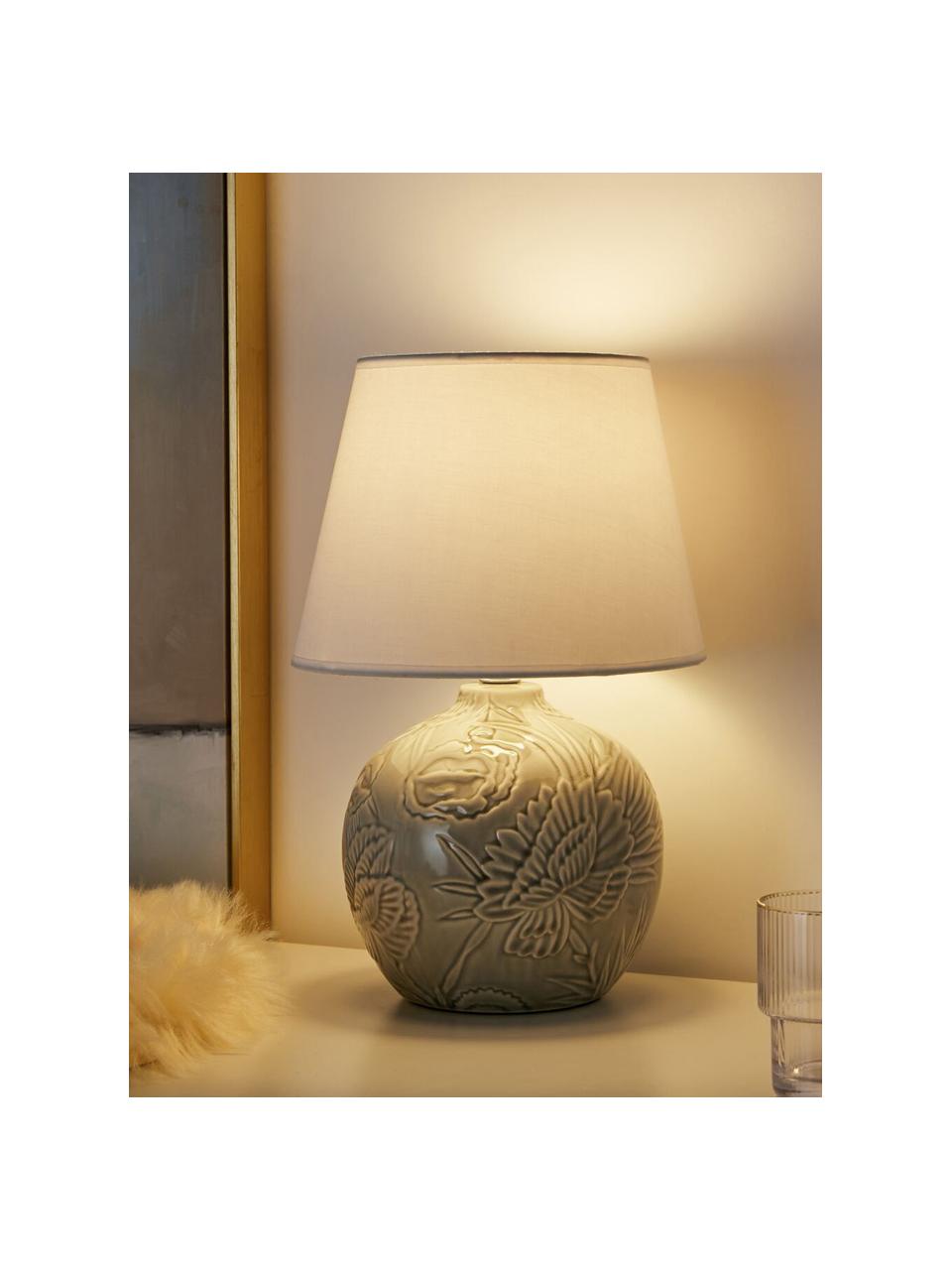 Lampe à poser Tender Love, Blanc, grège, Ø 25 x haut. 37 cm