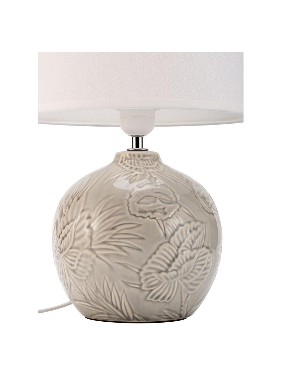 Lampada da tavolo Tender Love, Paralume: tessuto, Base della lampada: ceramica, Bianco, greige, Ø 25 x Alt. 37 cm