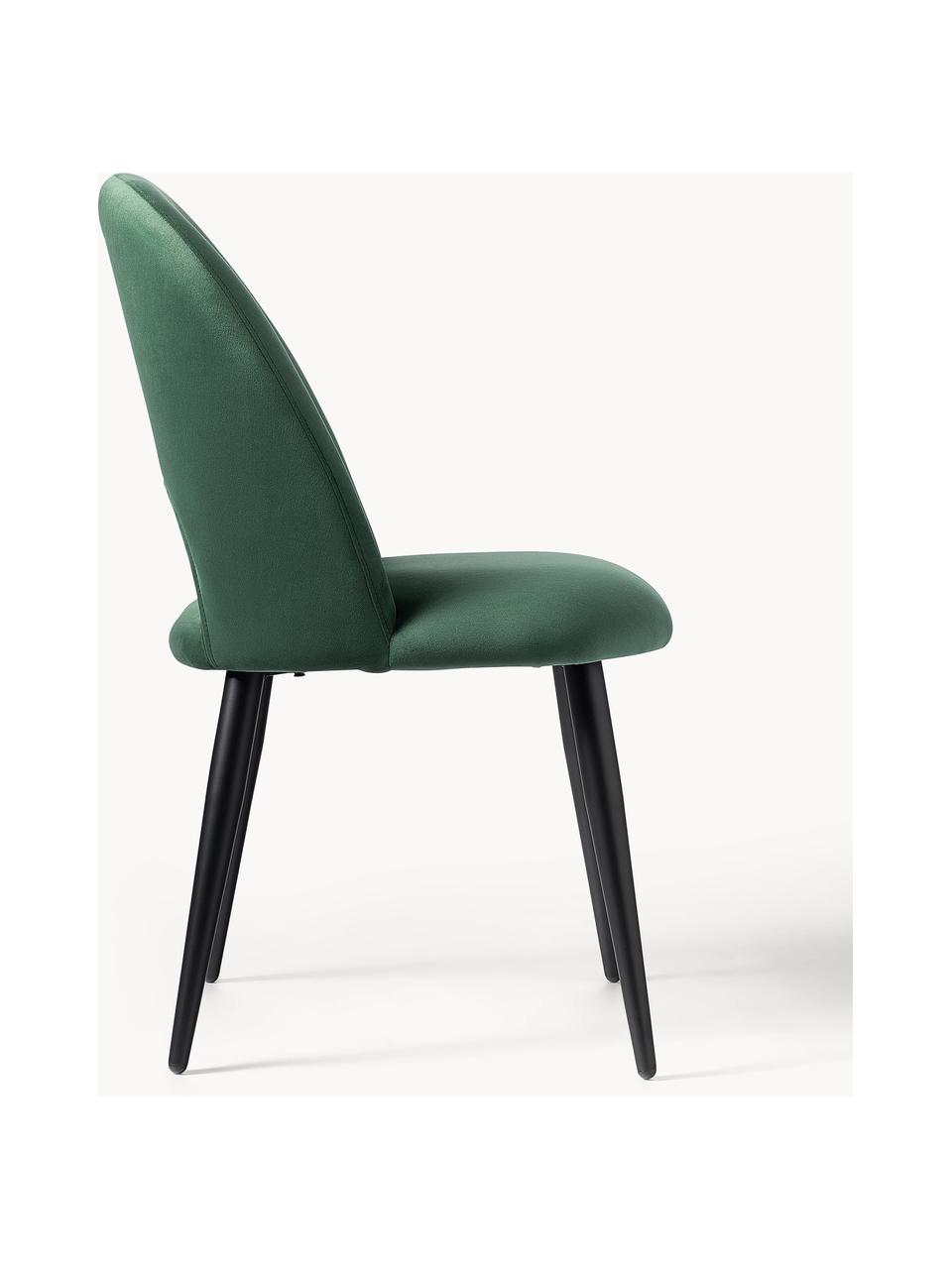 Chaise rembourrée en velours Rachel, Velours vert foncé, larg. 53 x prof. 57 cm