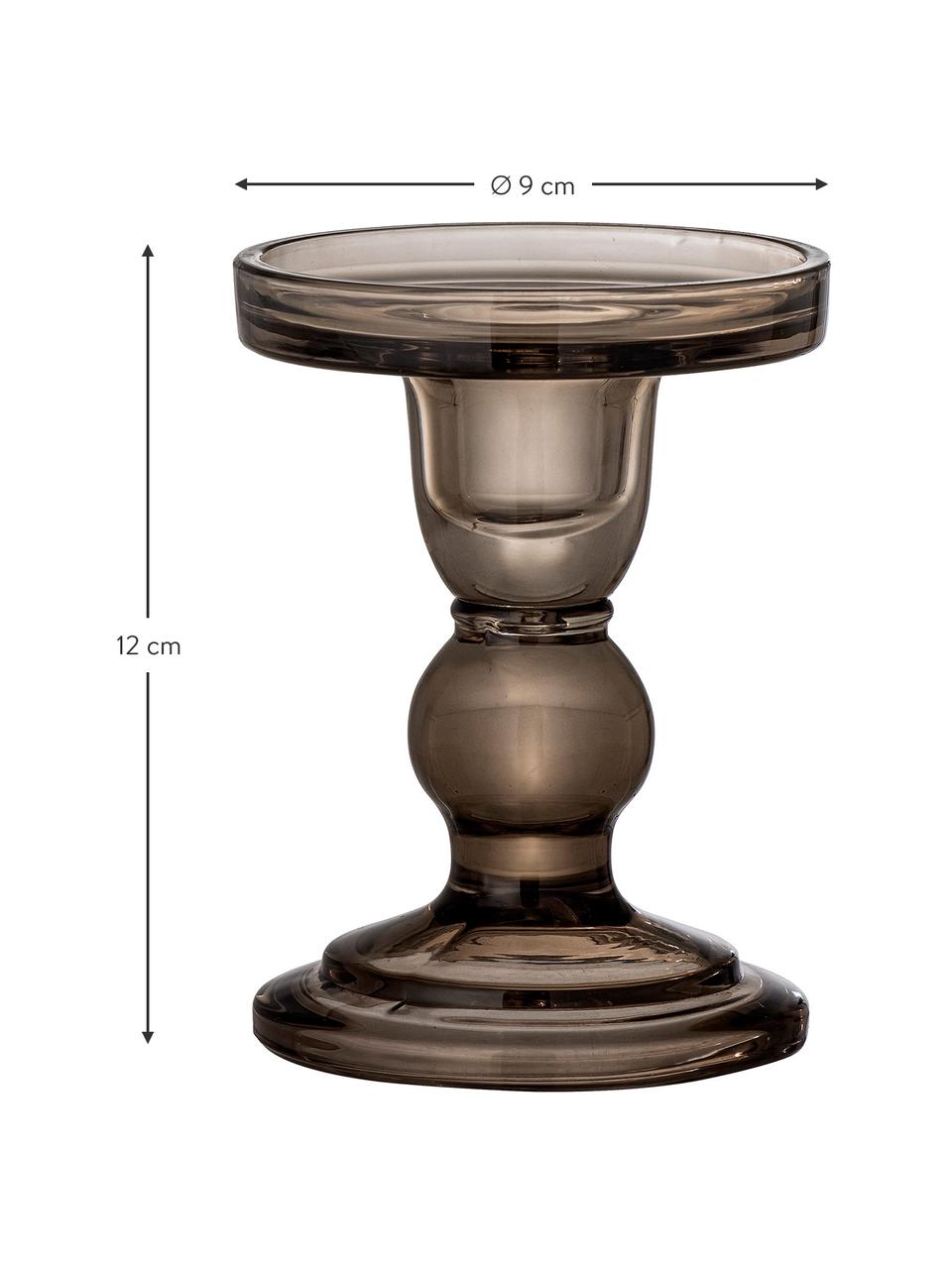 Candelabro in vetro Joslyn, Vetro, Grigio, Ø 9 x Alt. 12 cm