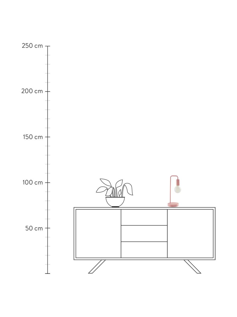 Lámpara de mesa Cascais, Pantalla: metal recubierto, Cable: cubierto en tela, Rosa, Ø 14 x Al 35