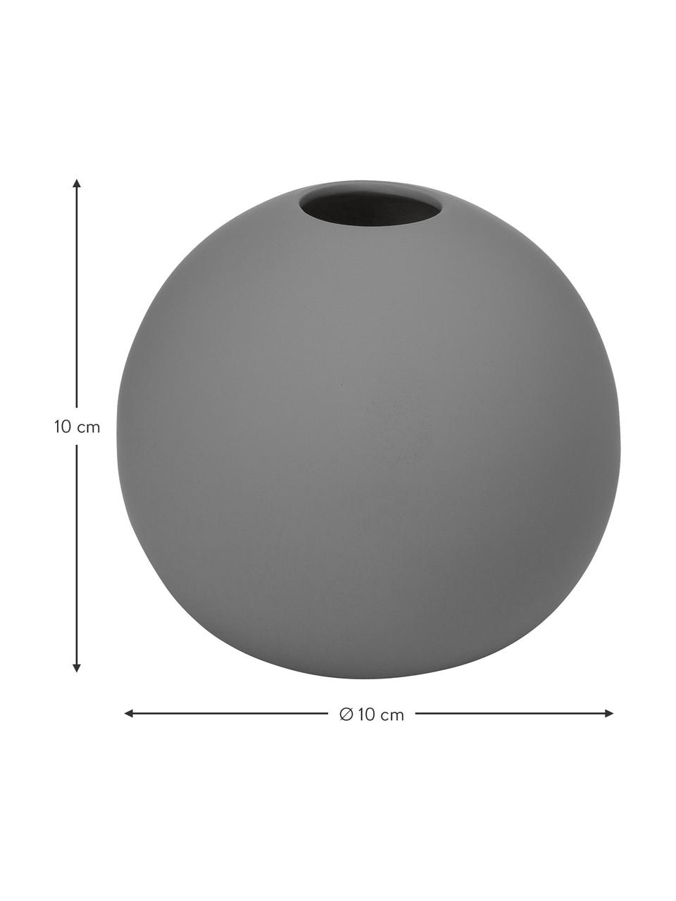 Kleine handgefertigte Kugel-Vase Ball in Grau, Keramik, Grau, Ø 10 x H 10 cm