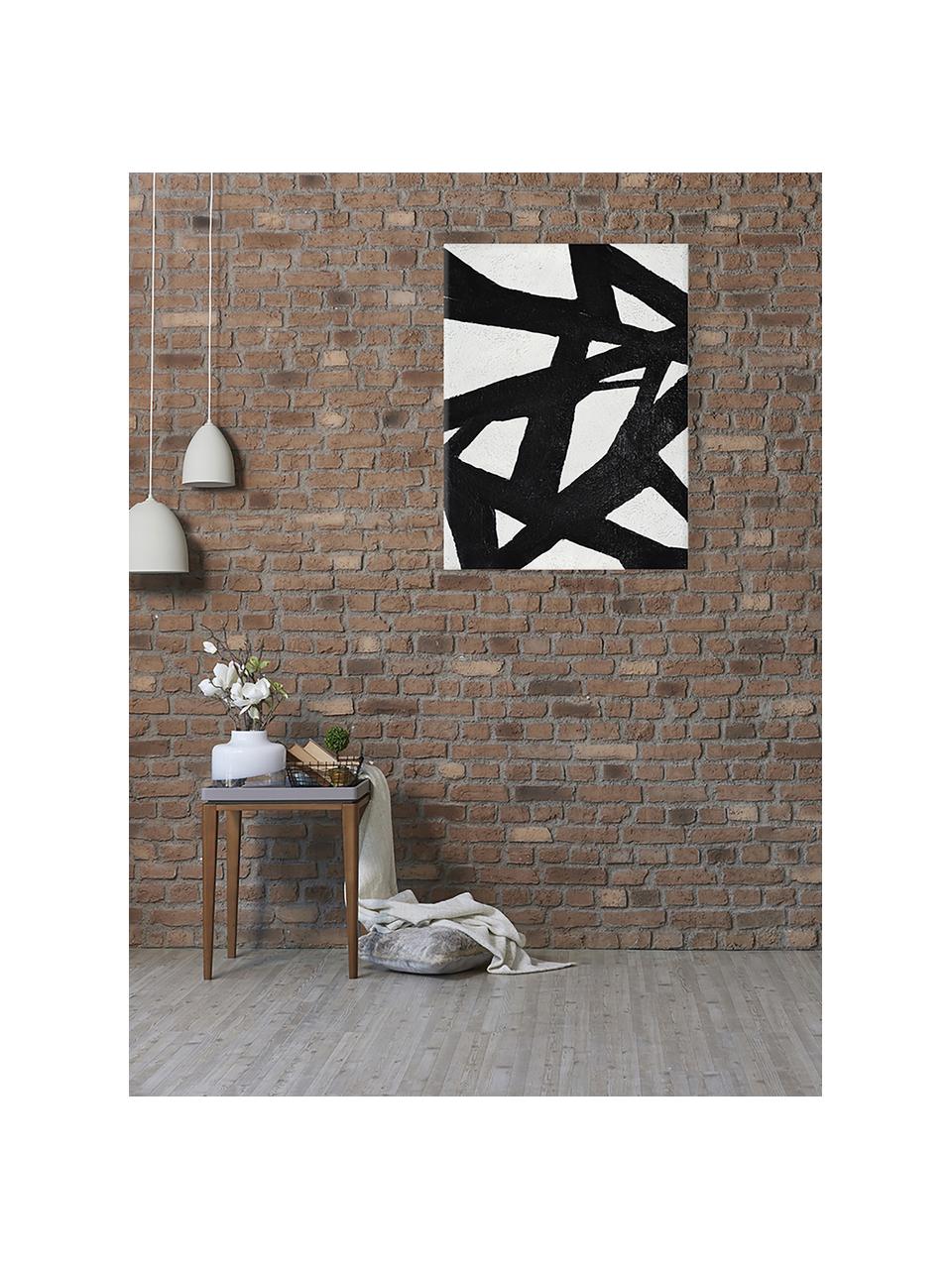 Canvasdoek Roads, Afbeelding: digitale print op linnen, Zwart, wit, 80 x 100 cm