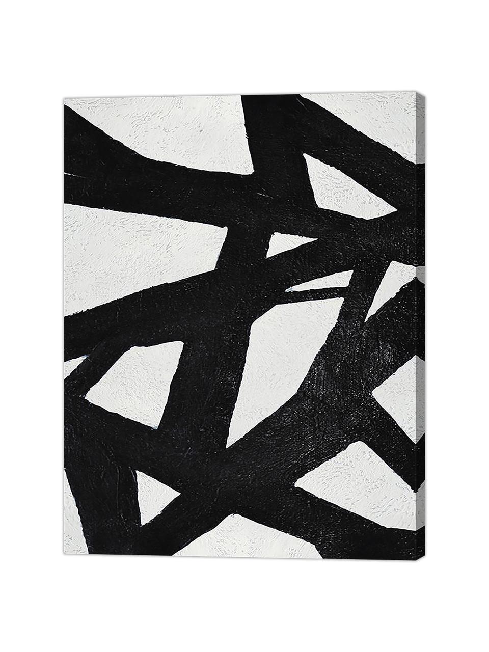 Canvasdoek Roads, Afbeelding: digitale print op linnen, Zwart, wit, 80 x 100 cm