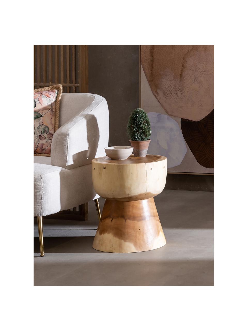 Odkládací stolek ze dřeva suar Alba, Hnědá, béžová