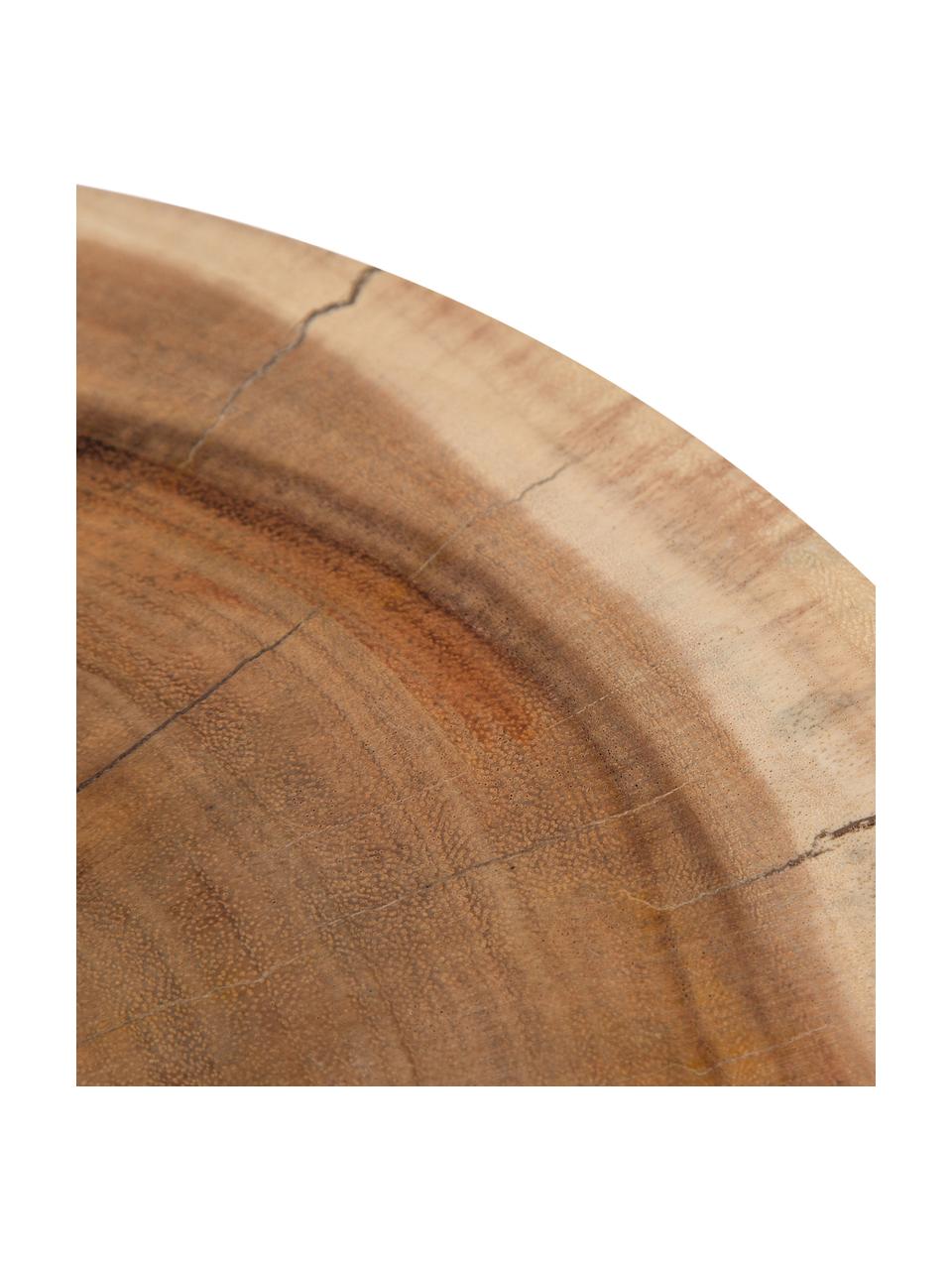 Tavolino in legno di suar Alba, Legno di suar, Marrone, beige, Ø 40 x Alt. 45 cm