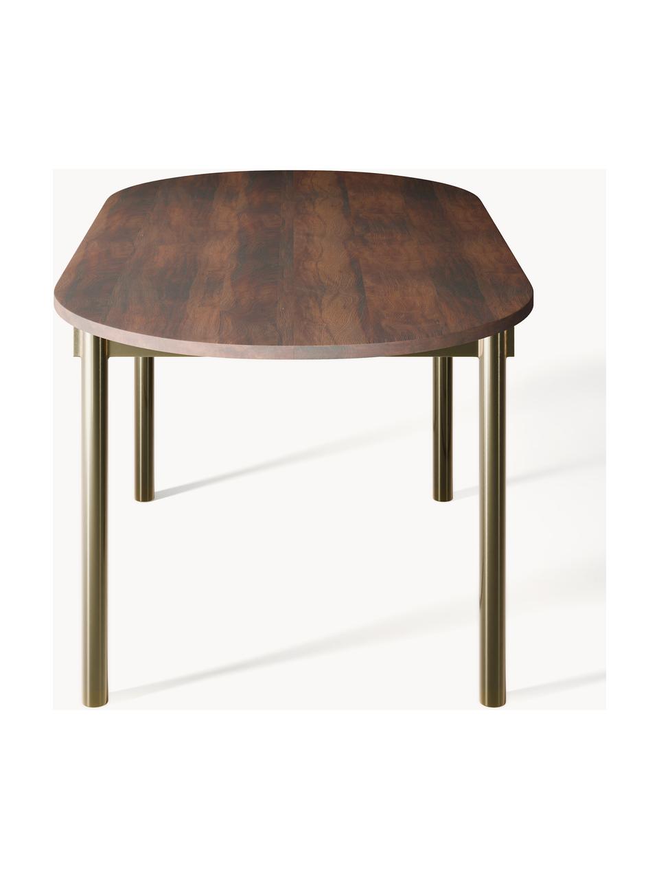 Owalny stół do jadalni Mavi, różne rozmiary, Blat: drewno akacjowe olejowane, Nogi: metal malowany proszkowo , Drewno akacjowe, S 180 x G 90 cm