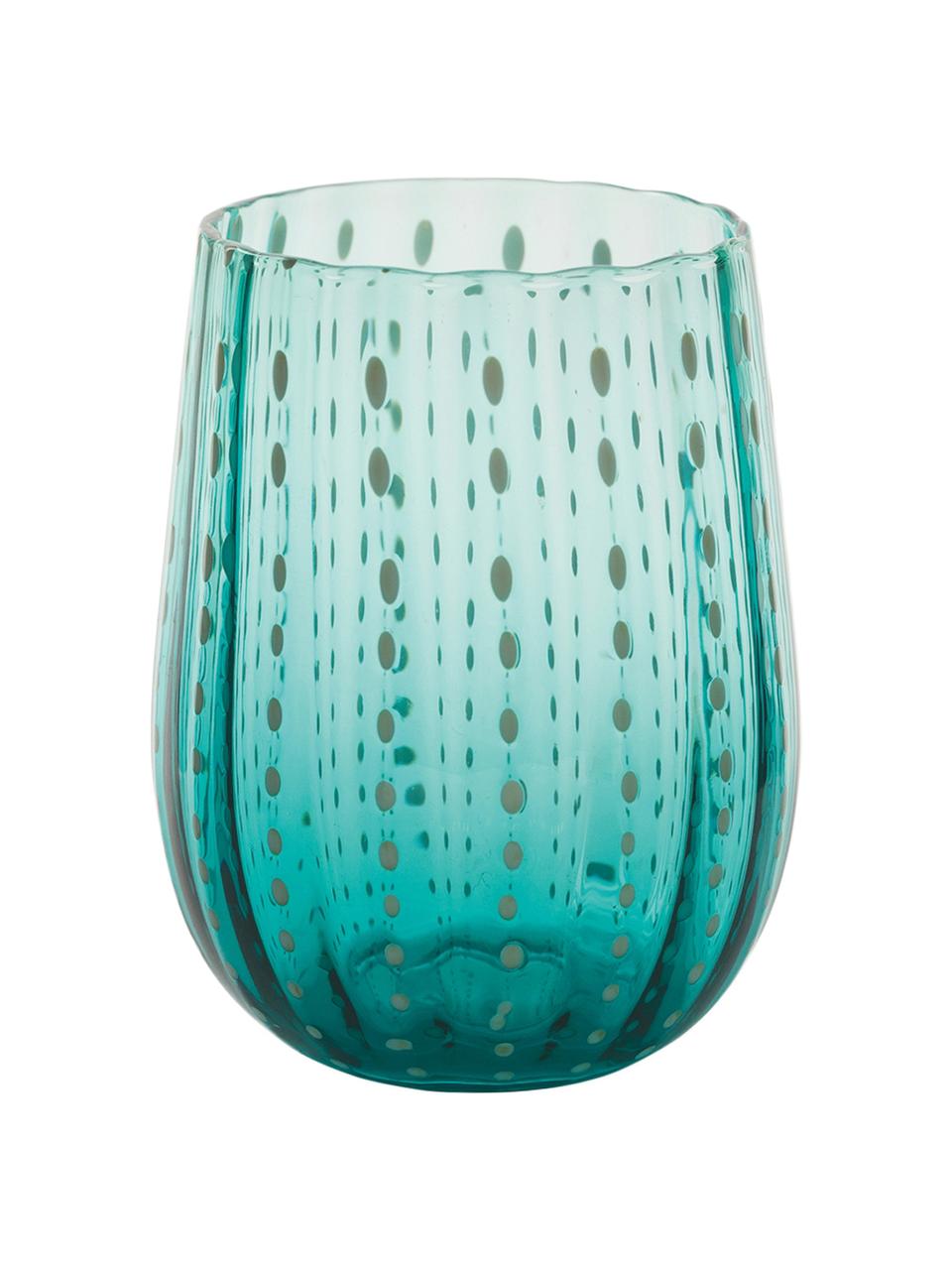 Vasos de colores Shiraz, 6 uds., Vidrio soplado artesanalmente, Multicolor, Ø 7 x Al 11 cm