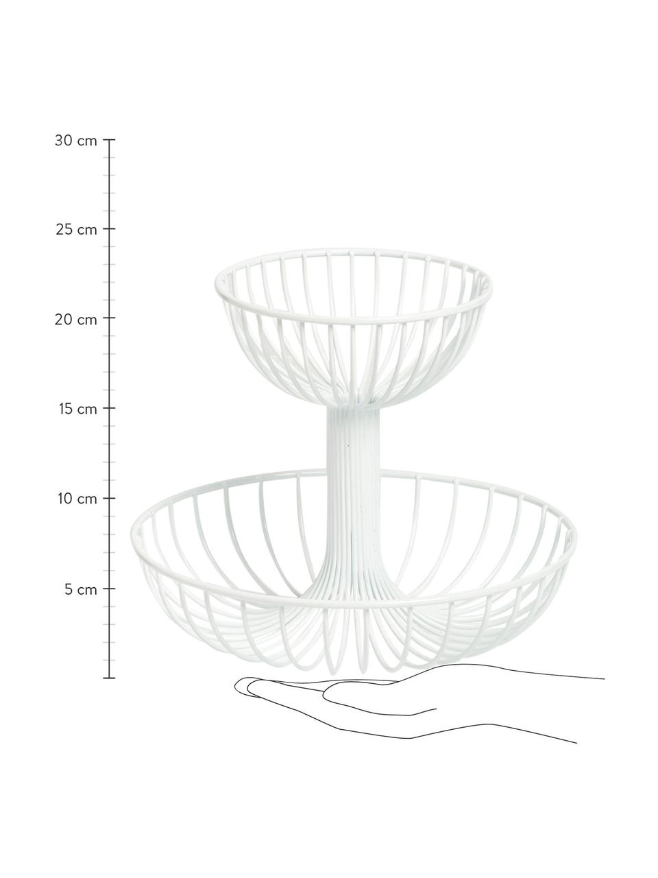 Panier serviteur Lago, Métal, Blanc, Ø 29 x haut. 24 cm