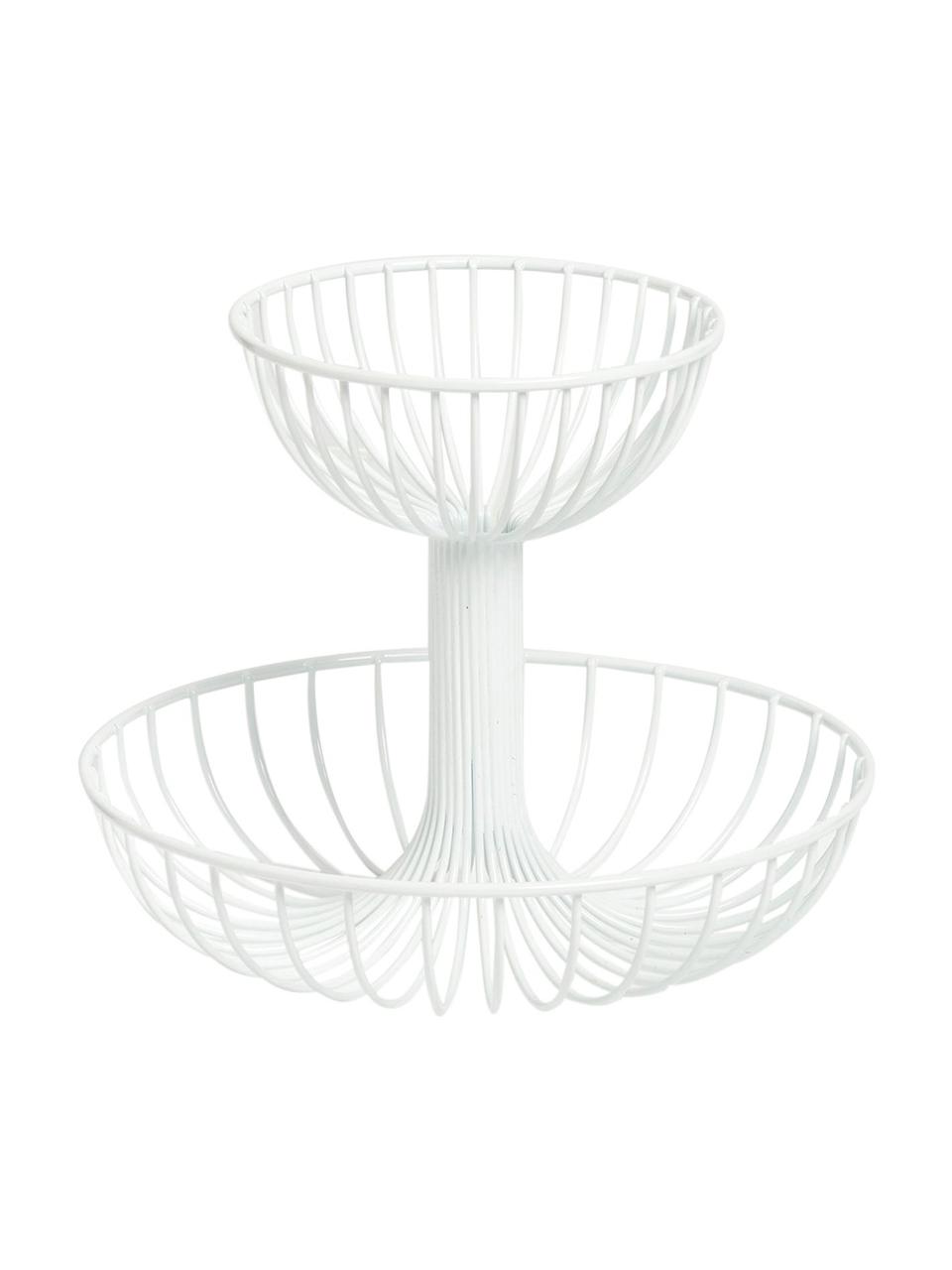 Panier serviteur Lago, Métal, Blanc, Ø 29 x haut. 24 cm