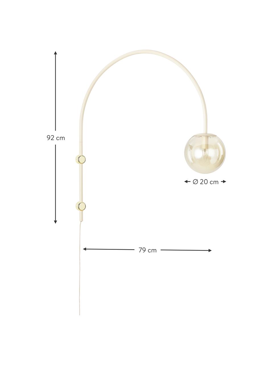 Nástěnné svítidlo ve tvaru oblouku Cora, Šampaň, béžová, Ø 20 cm, V 92 cm