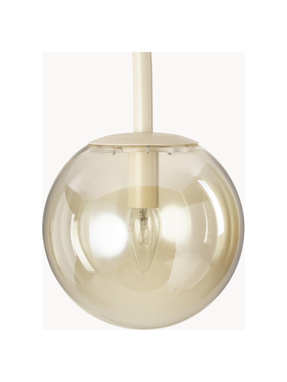 Lampada da parete a forma di arco Cora, Paralume: vetro, Decorazione: metallo rivestito, Beige, Ø 20 x Alt. 92 cm