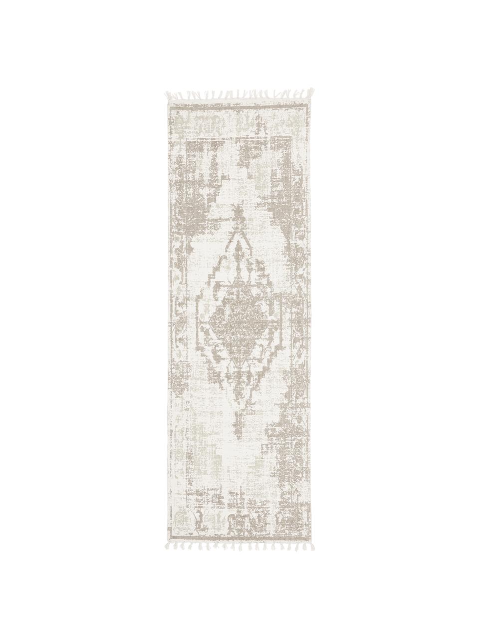 Ręcznie tkany chodnik z bawełny w stylu vintage Jasmine, Beżowy, S 80 x D 250 cm