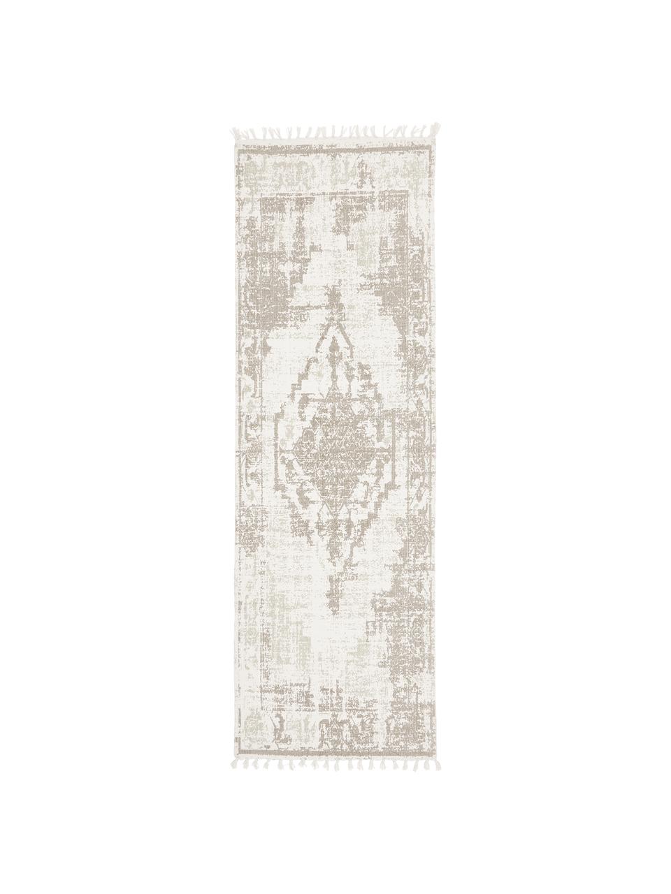 Alfombra corredor artesanal de algodón Jasmine, Beige, An 80 x L 250 cm