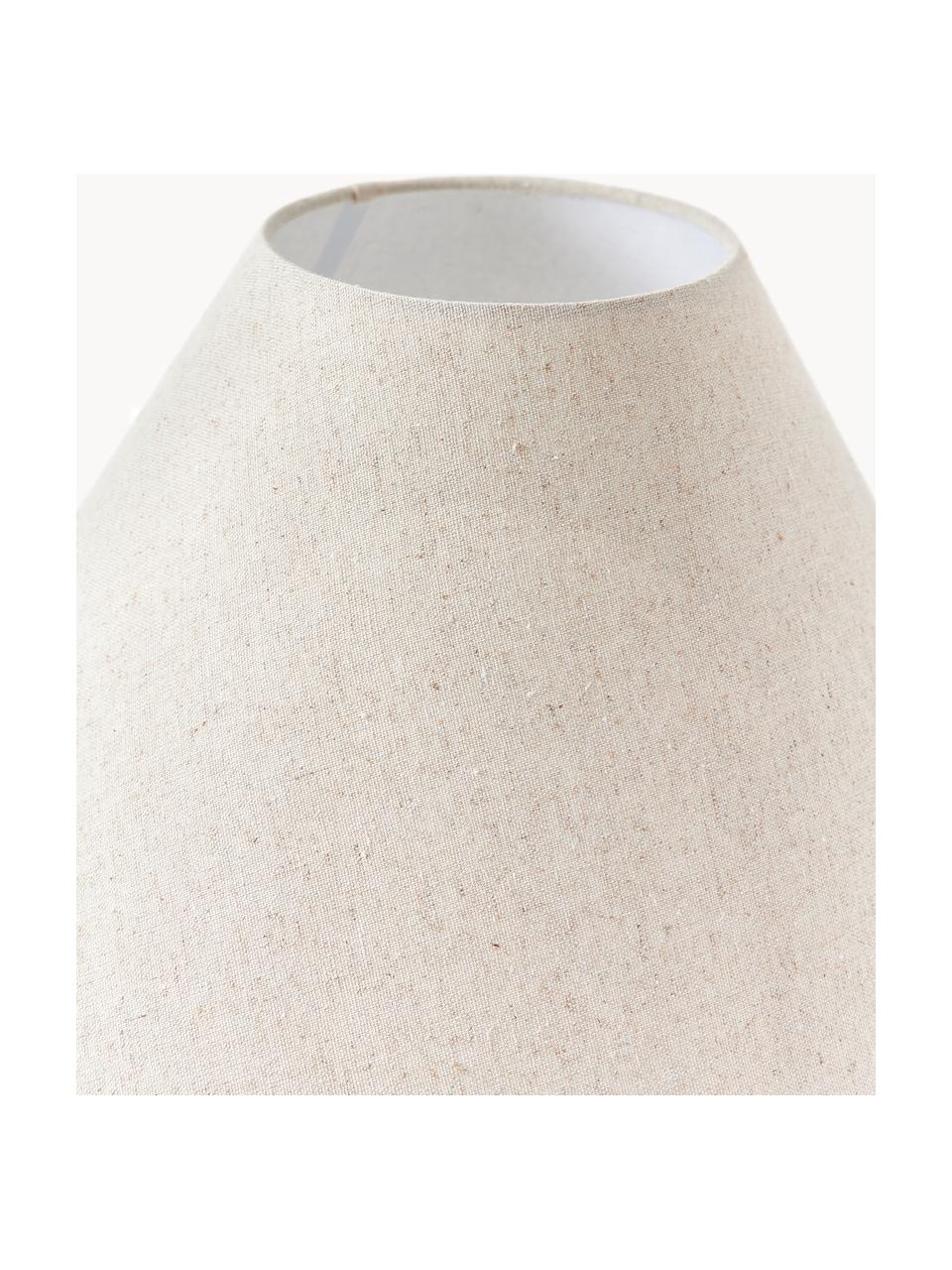 Große Tischlampe Gia mit Marmorfuß, Lampenschirm: 80% Baumwolle, 20% Leinen, Lampenfuß: Marmor, Beige, marmoriert, Ø 46 x H 60 cm