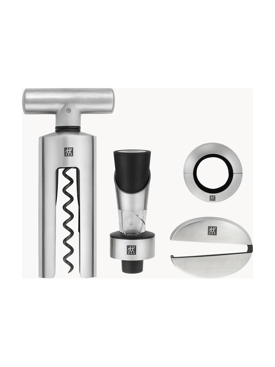 Set vino Sommelier 4 pz, Acciaio inossidabile, Argentato, Set in varie misure