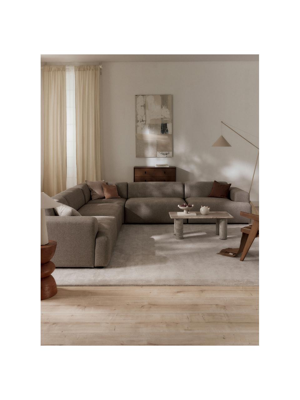 XL-Ecksofa Melva, Bezug: 100 % Polyester Der strap, Gestell: Massives Kiefern- und Fic, Webstoff Greige, B 339 x T 339 cm