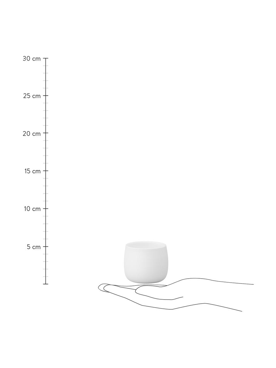Dizajnérsky hrnček na espresso s termo funkciou Foster, 2 ks, Porcelán, Vonkajšia strana: biela, matná Vnútorná strana: biela, lesklá, 40 ml