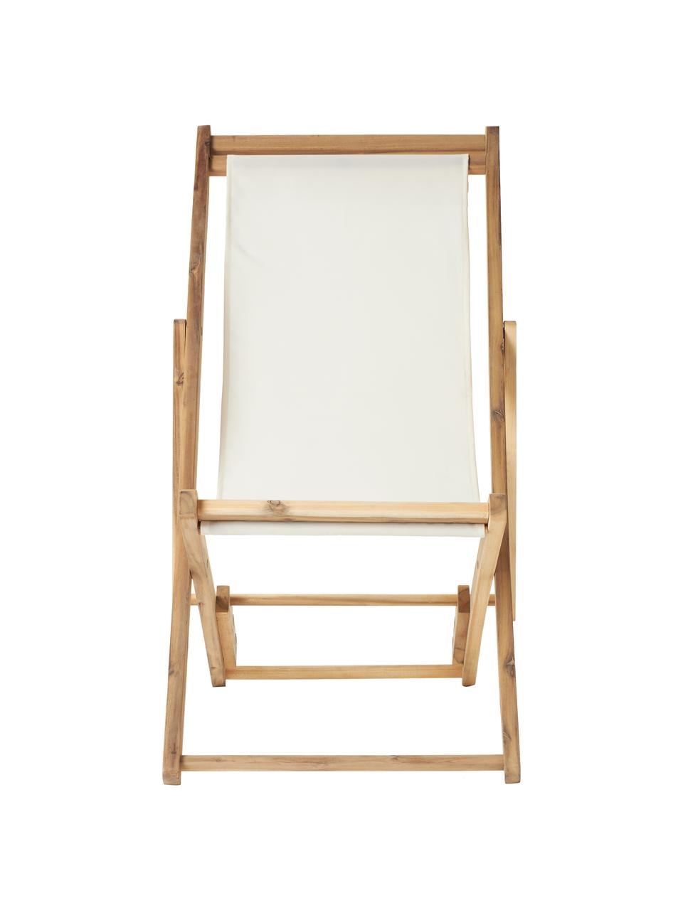 Inklapbare ligstoel Jola van acaciahout, Frame: geolied acaciahout, Acaciahout, beige, B 58 x H 98 cm