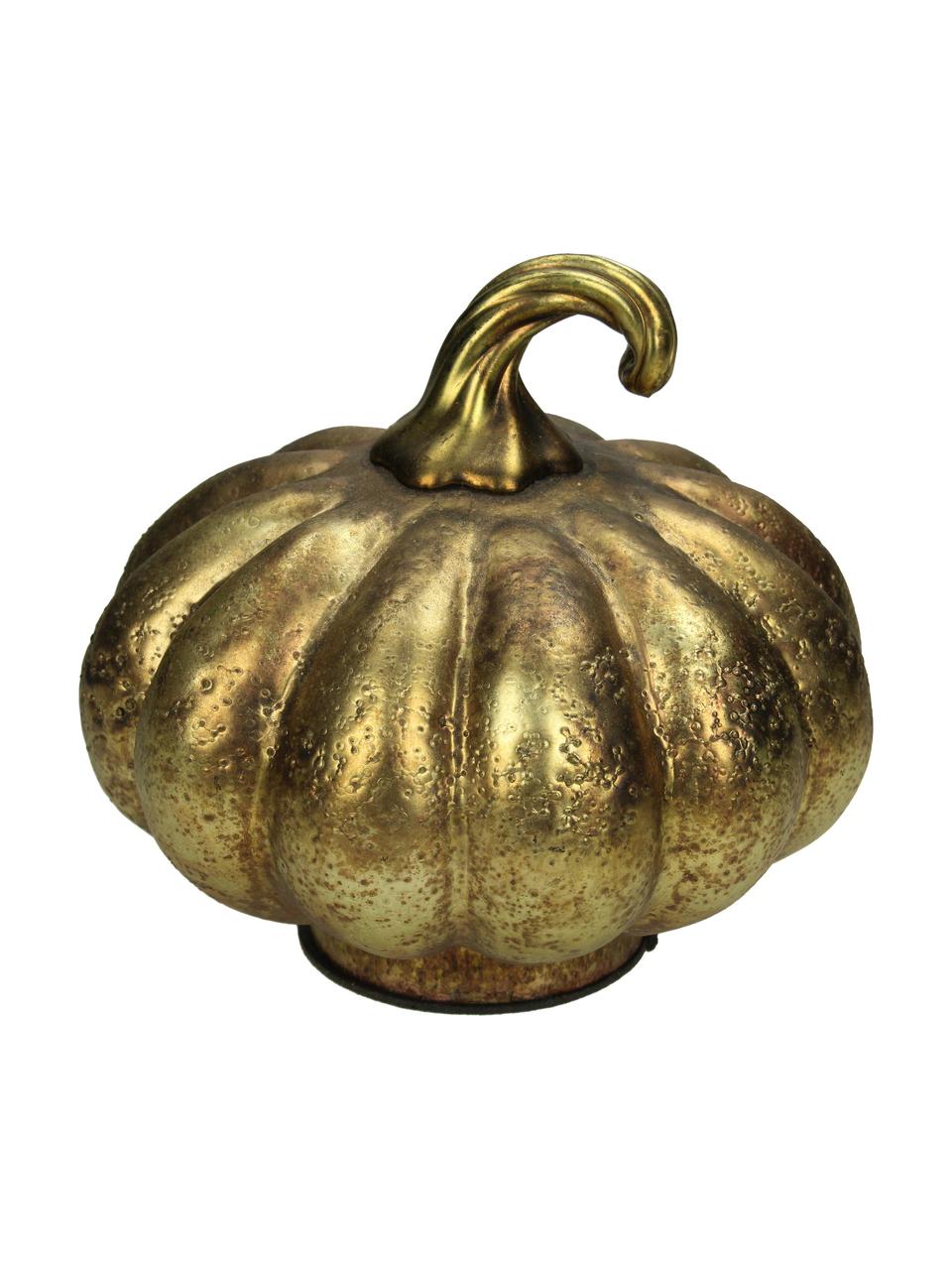Dekoracja ze szkła Pumpkin, Szkło, Odcienie złotego, Ø 14 x W 12 cm