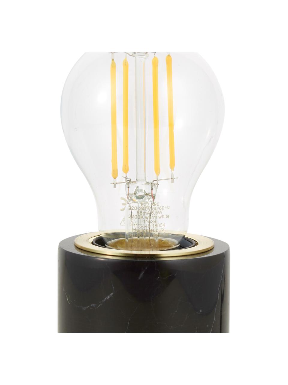 Kleine Tischlampe Siv aus Marmor, Lampenfuß: Marmor, Schwarz, marmoriert, Ø 6 x H 10 cm