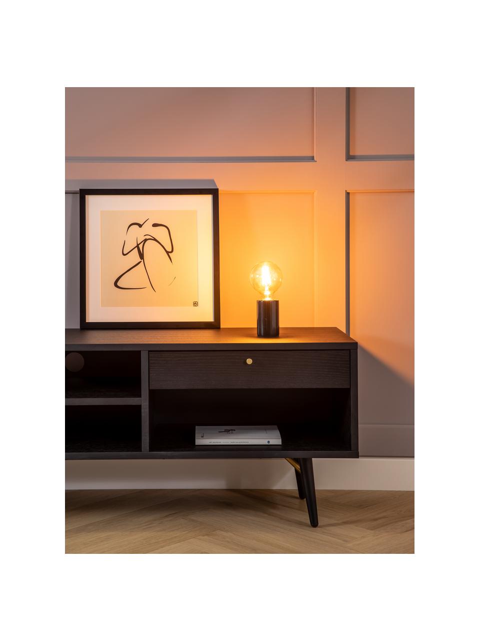 Petite lampe à poser en marbre Siv, Noir, marbré, Ø 6 x haut. 10 cm