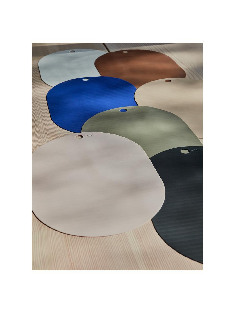 Placemats Ribbo in olijfgroen, 2 stuks, Siliconen, Olijfgroen, B 33 x L 46 cm