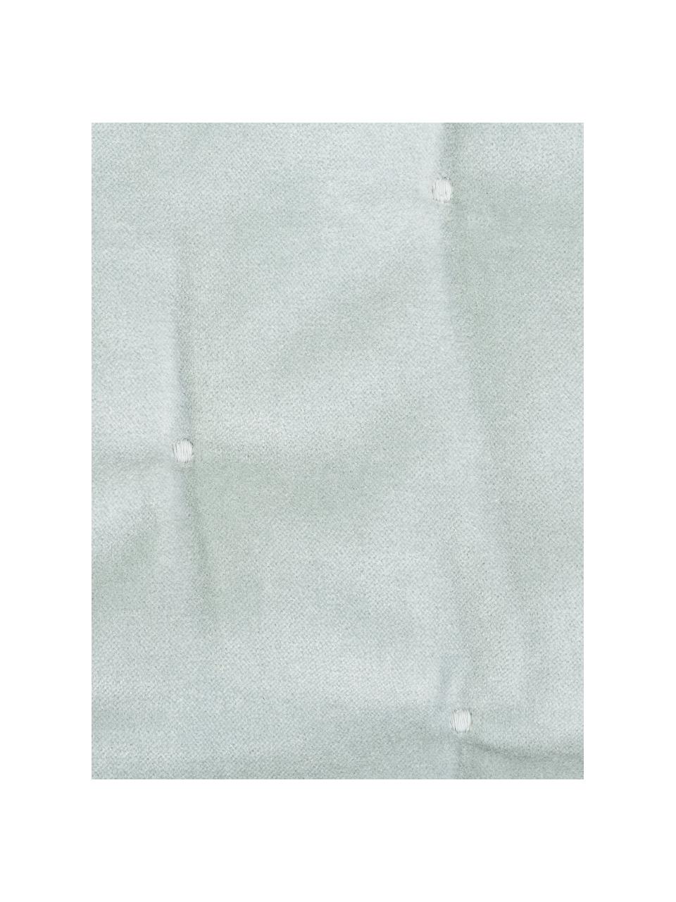 Colcha de terciopelo acolchada Cheryl, Parte superior: terciopelo de algodón, Reverso:  algodón, Verde salvia, An 240 x L 250 cm (para camas de 200 x 200 cm)