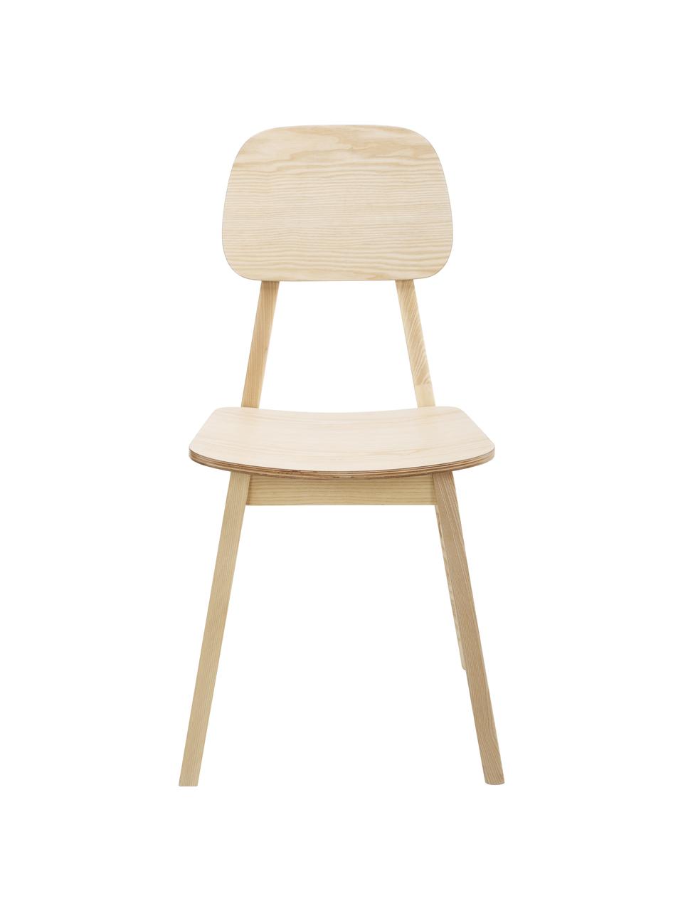 Sillas de madera Akina, 2 uds., Asiento: madera contrachapada chap, Patas: madera de fresno, Marrón, An 45 x Al 86 cm