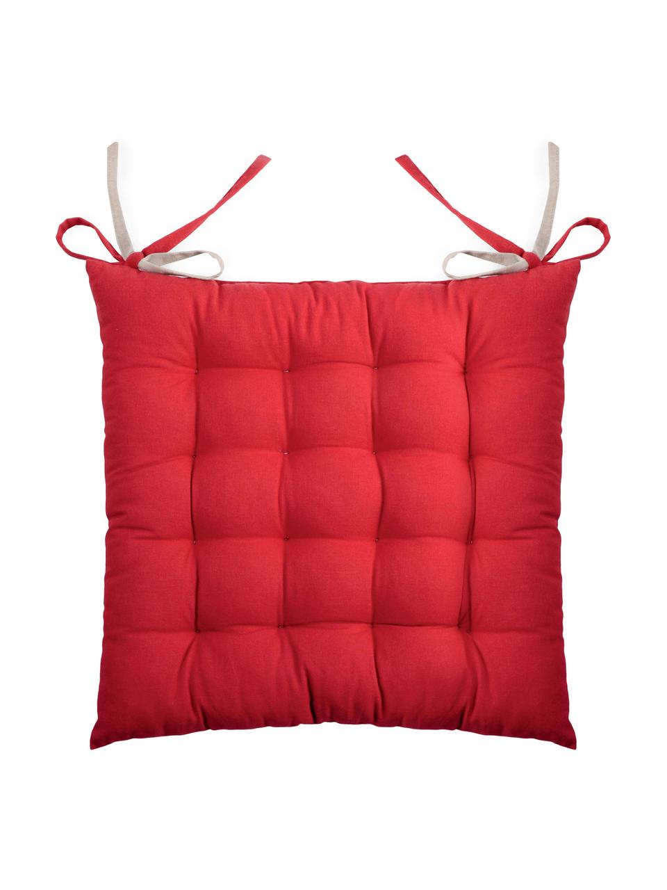 Cuscino sedia reversibile rosso/beige Duo 2 pz, Rosso, beige, Larg. 35 x Lung. 35 cm