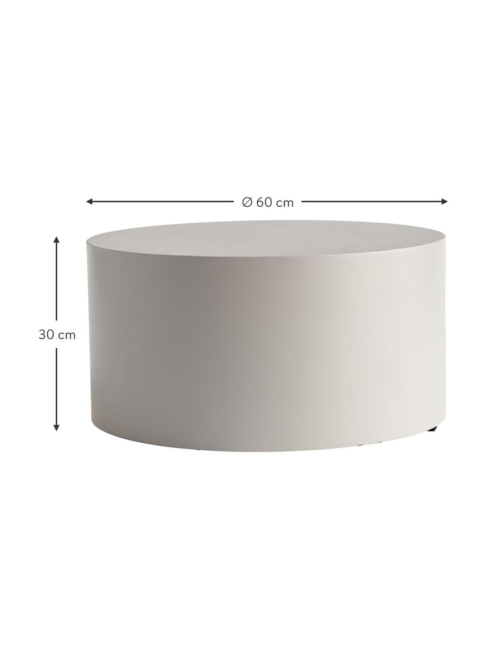 Ronde metalen salontafel Metdrum in lichtgrijs, Metaal, Lichtgrijs, Ø 60 x H 30 cm