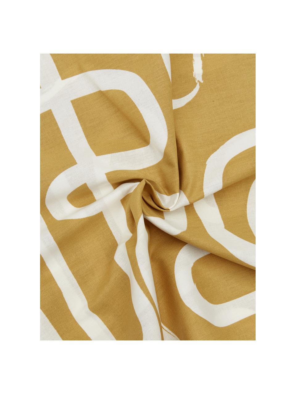 Perkálové povlečení  z organické bavlny Malu, Žlutá, 135 x 200 cm + 1 polštář 80 x 80 cm