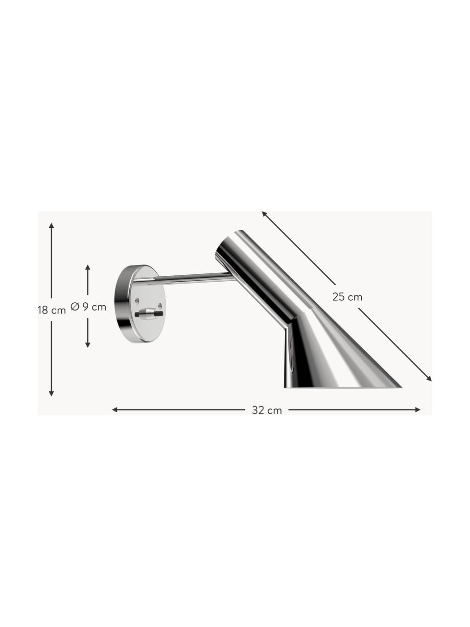 Wandleuchte AJ, Edelstahl, Silberfarben, B 32 x H 18 cm