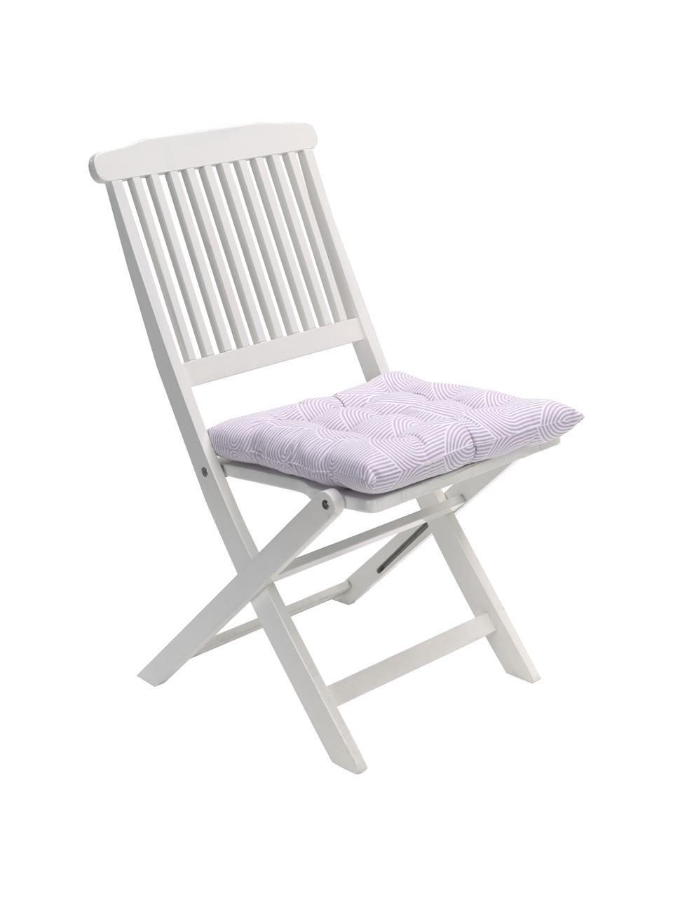 Katoenen stoelkussen Arc in lila/wit, Bekleding: 100% katoen, Lila, B 40 x L 40 cm