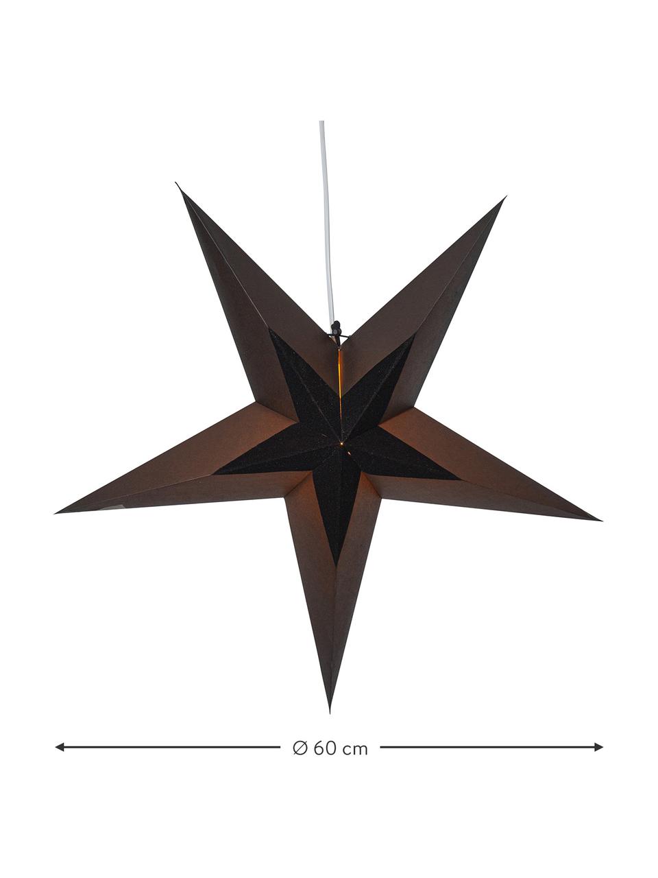 Estrella decorativa de papel Diva, Papel, Negro, Ø 60 x Al 60 cm