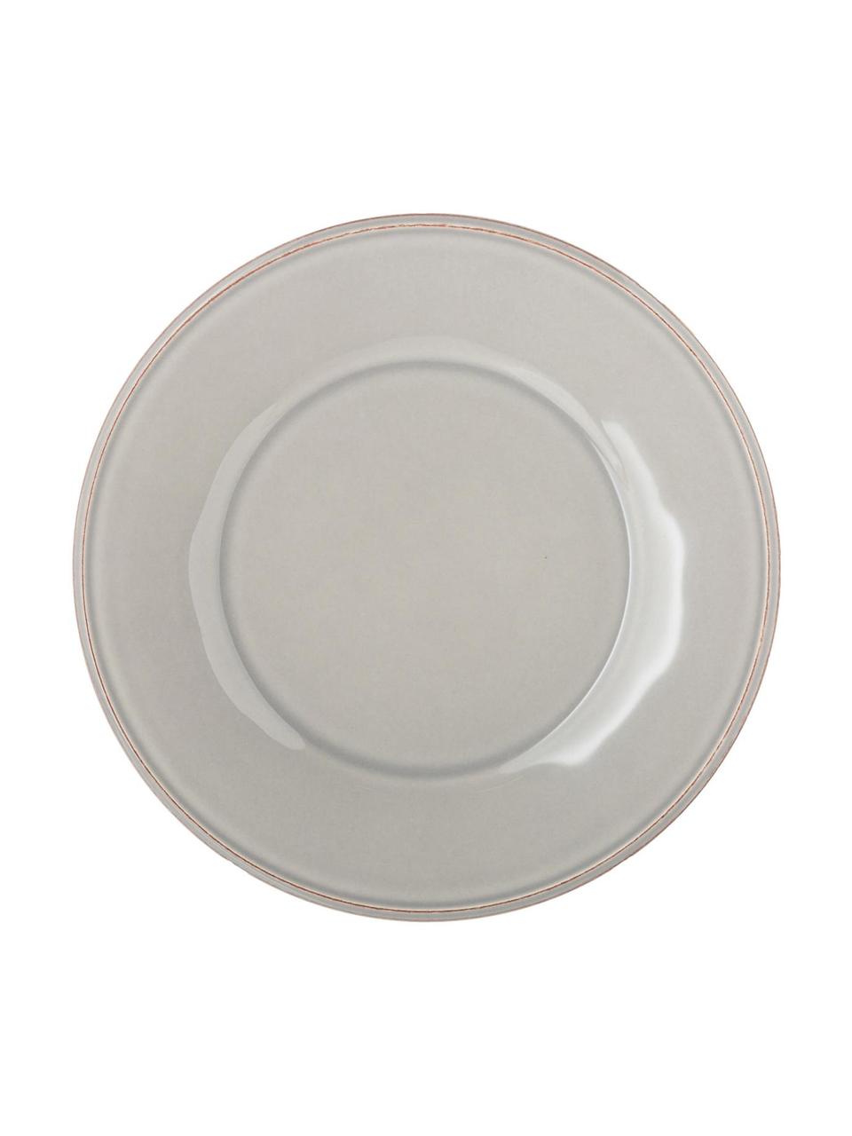 Platos de postre Constance, 2 uds., estilo rústico, Gres, Gris claro, Ø 24 cm