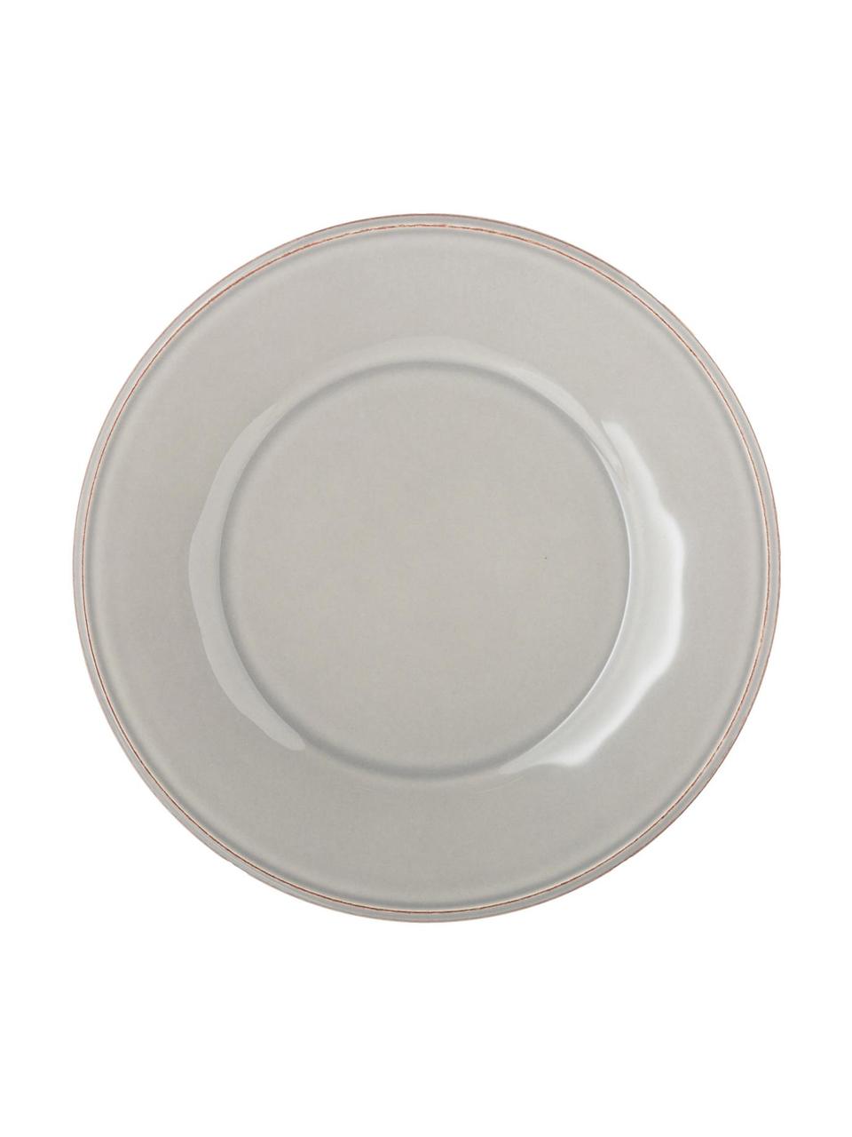 Snídaňové talíře ve venkovském stylu Constance, 2 ks, Kamenina, Světle šedá, Ø 24 cm