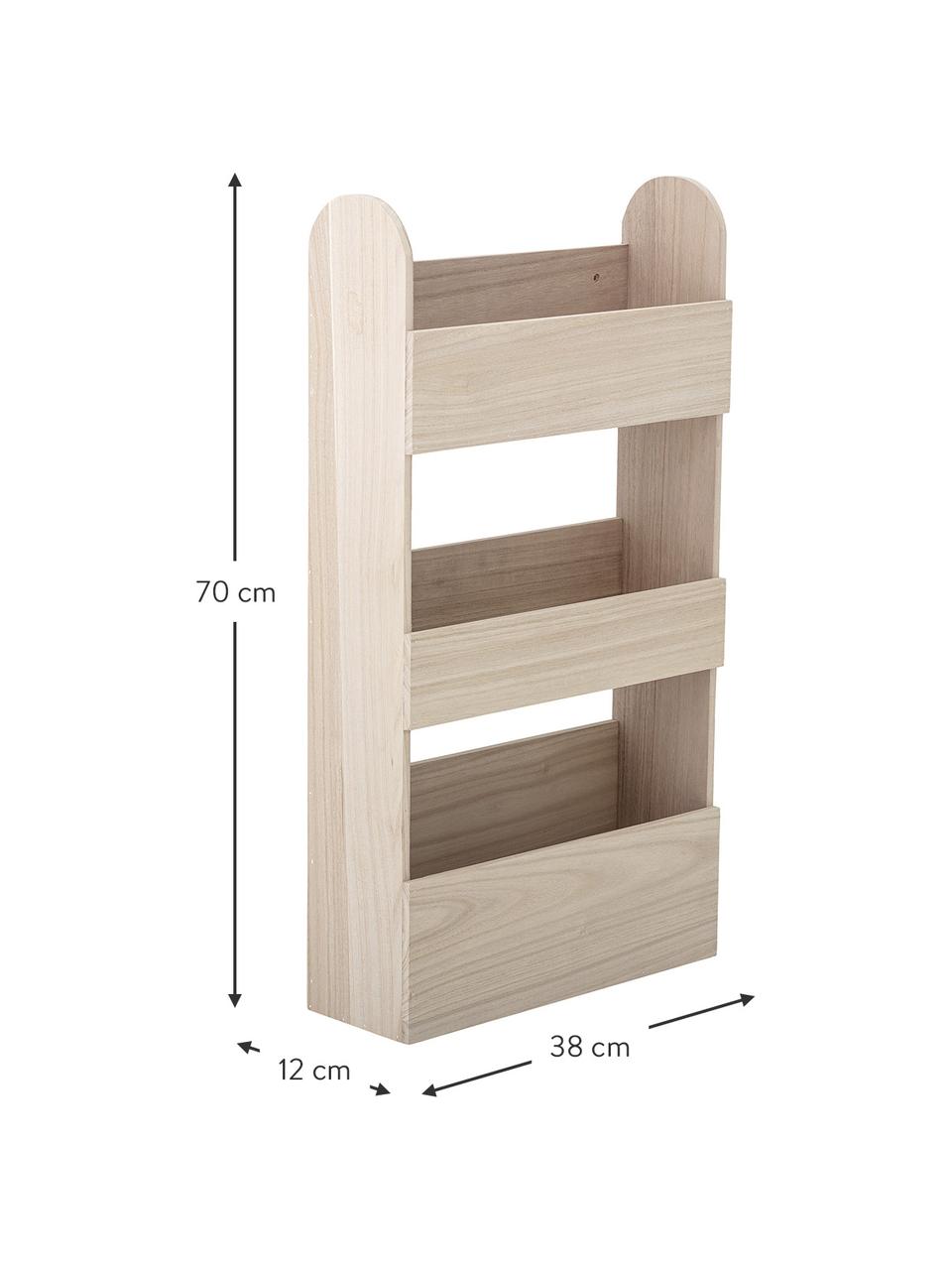 Étagère enfant Moris, Bois de paulownia, Bois clair, larg. 38 x haut. 70 cm