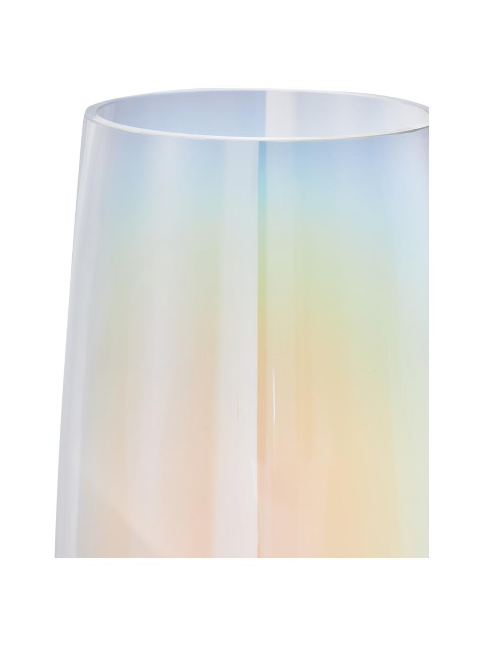 Grote mondgeblazen glazen vaas Myla, iriserend, Glas, Transparant, multicolour-iriserend, Ø 18 x H 40 cm