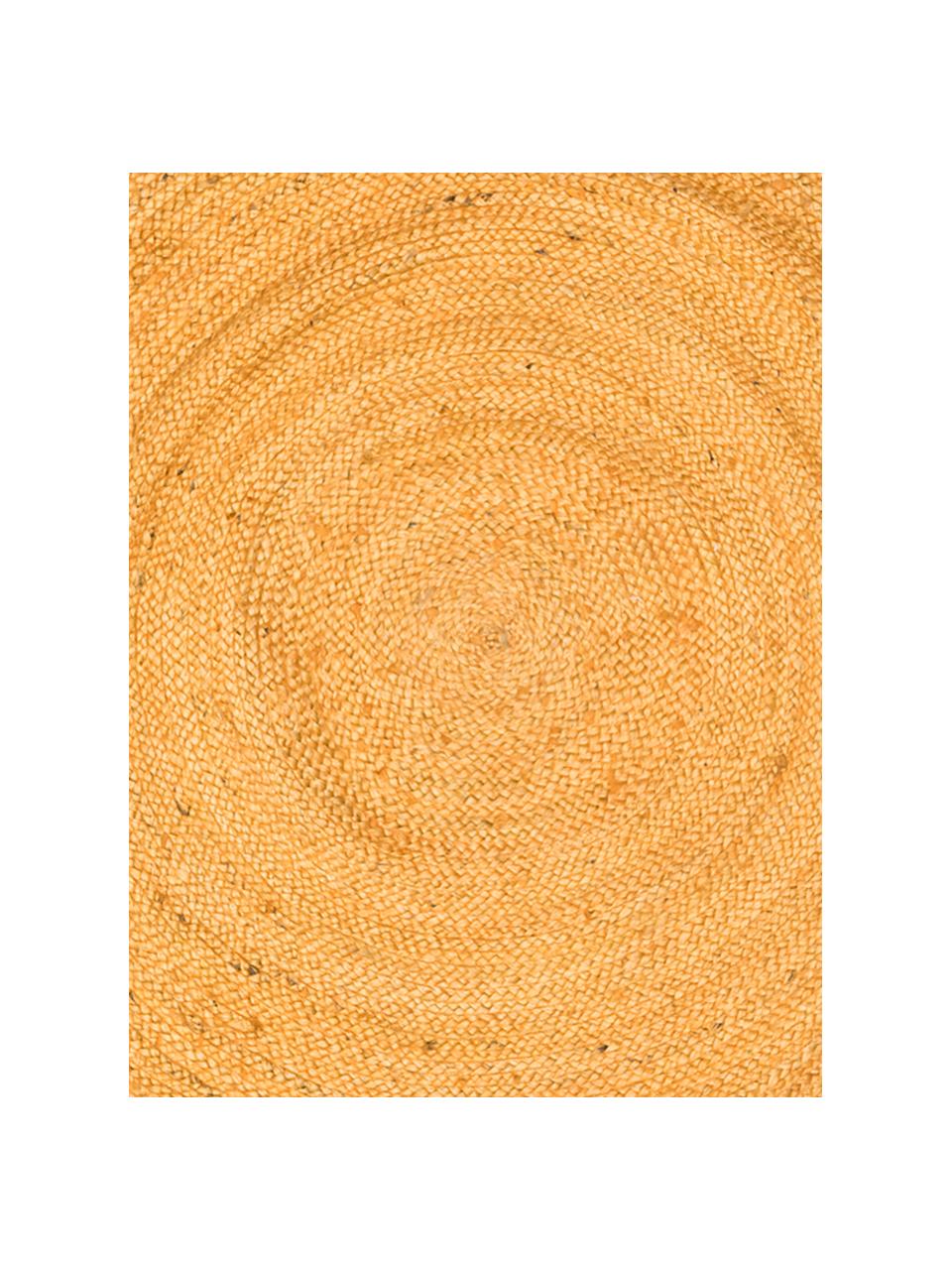 Kulatý jutový koberec Pampas, Žlutá