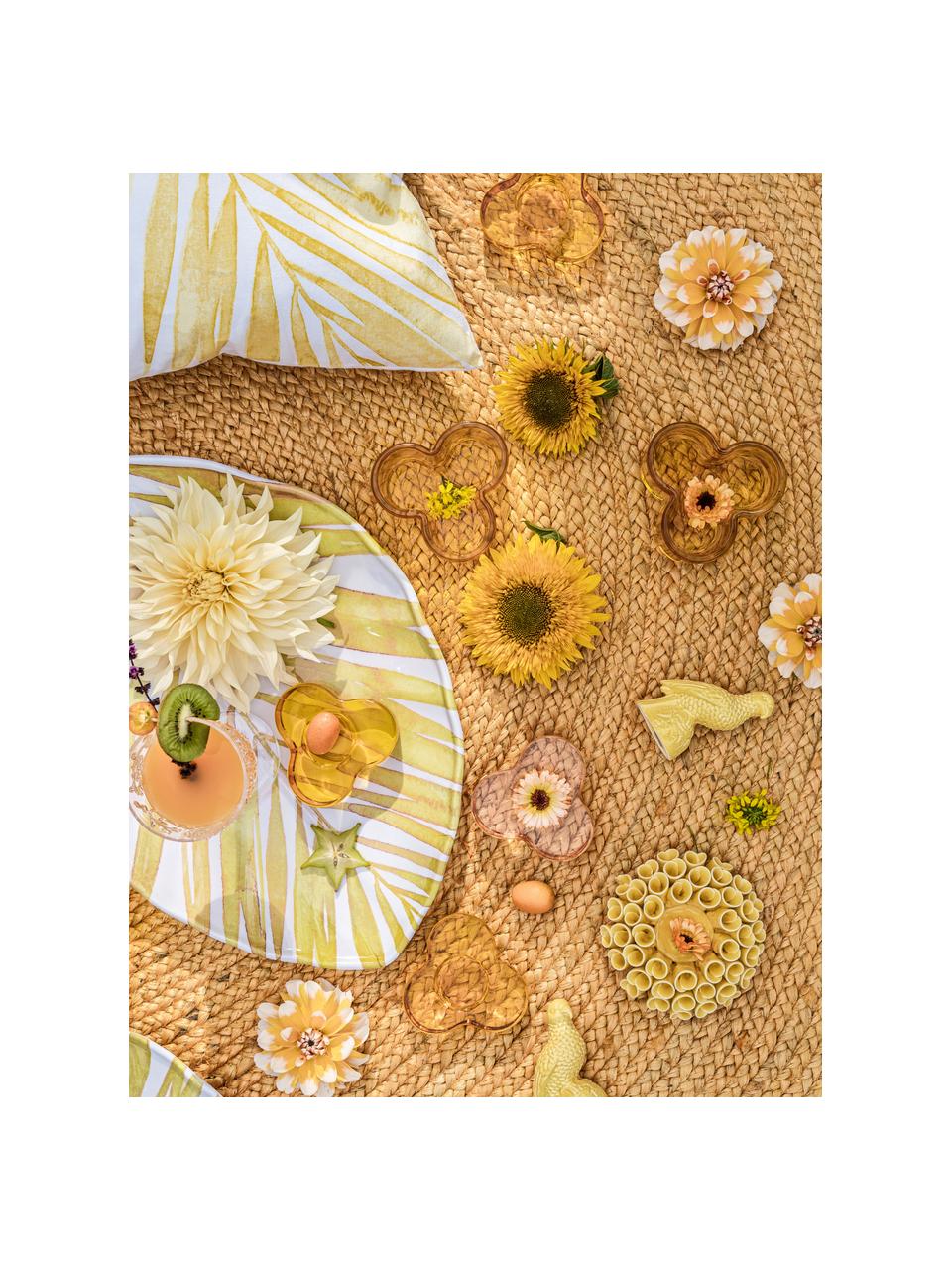 Tapis rond en jute jaune Pampas, Jaune