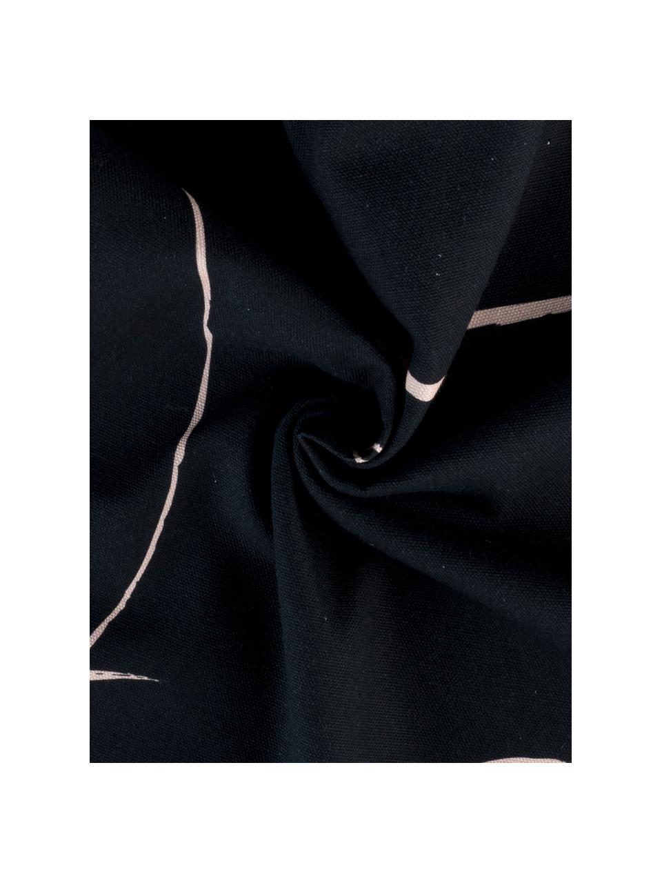 Funda de cojín Curves, 100% algodón, Negro, rosa, An 40 x L 40 cm
