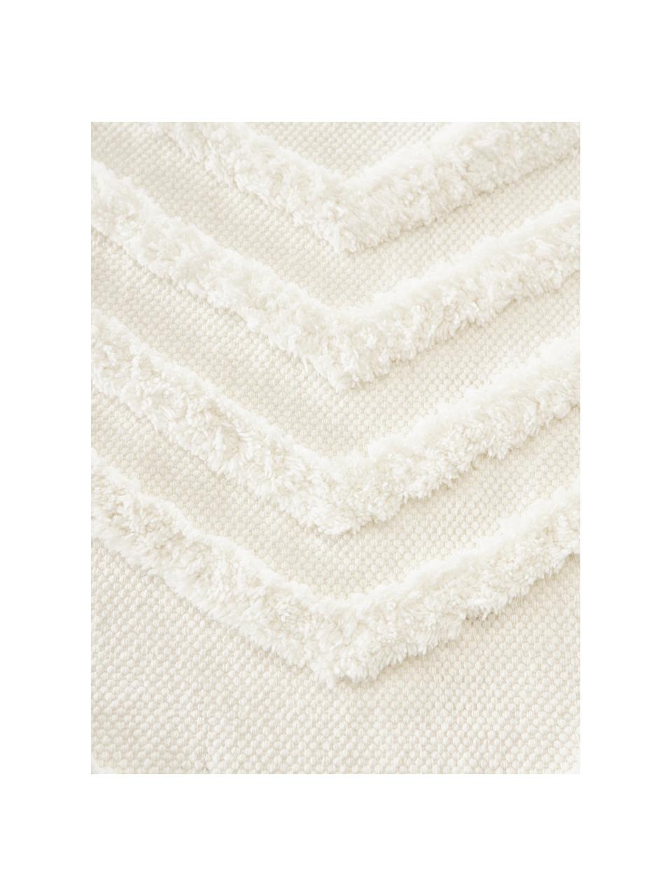 Tapis rond en coton Ziggy, 100 % coton, Blanc crème, Ø 120 cm (taille S)