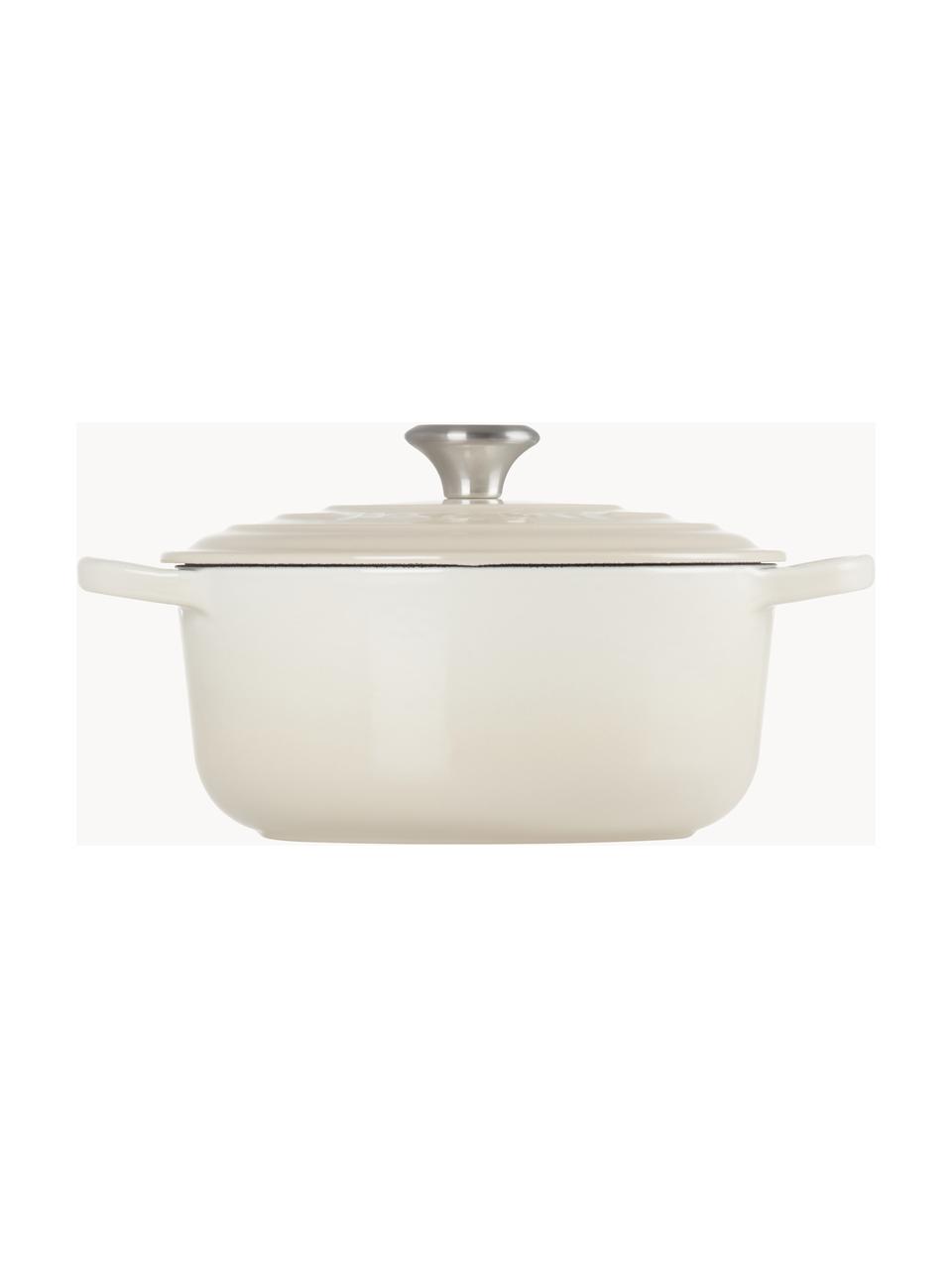 Cocotte ronde en fonte émaillée Signature Collection, Fonte, émaillé, Tons blanc cassé, Ø 24 cm, 4,2 L