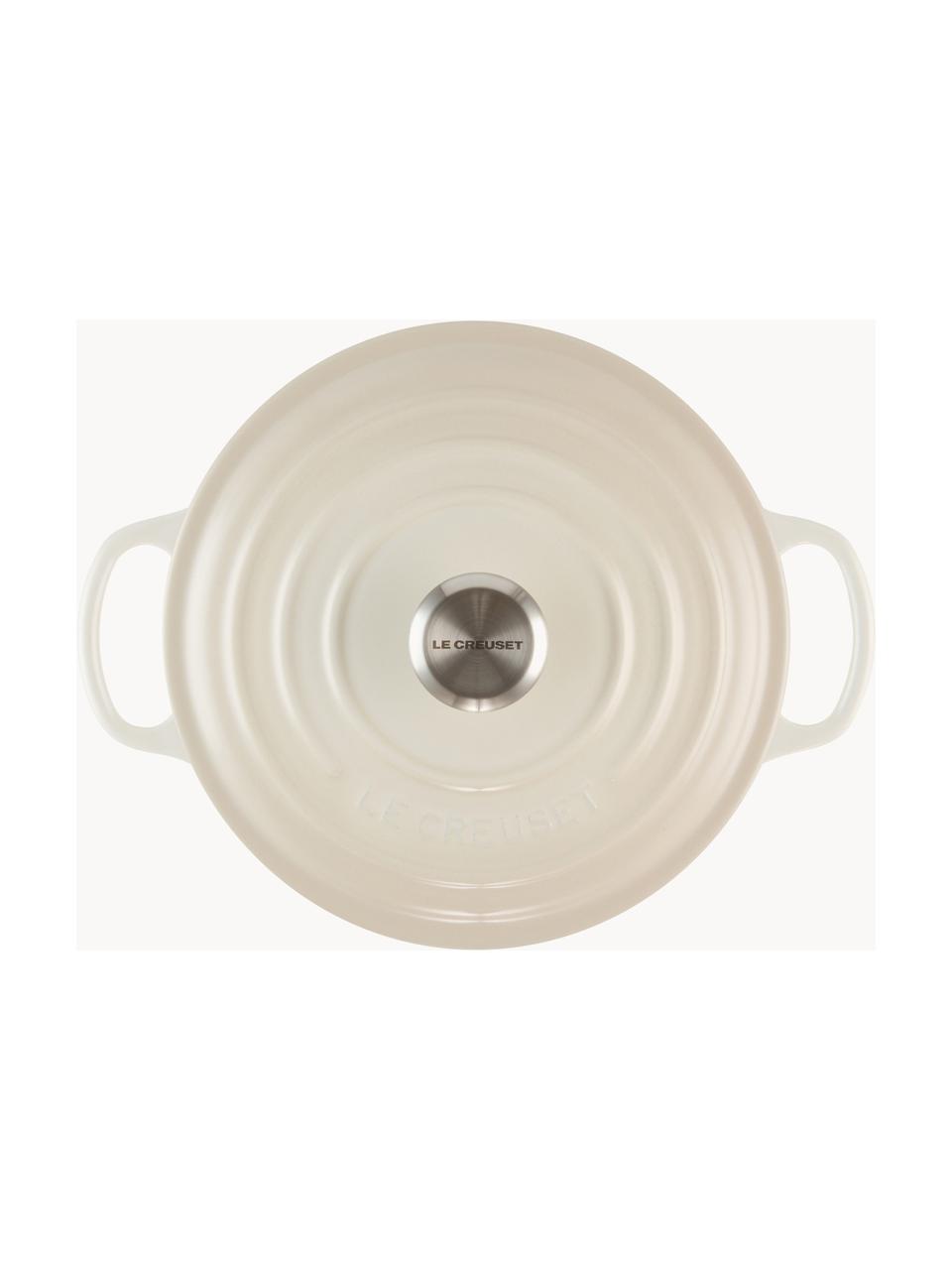 Cocotte ronde en fonte émaillée Signature Collection, Fonte, émaillé, Tons blanc cassé, Ø 24 cm, 4,2 L