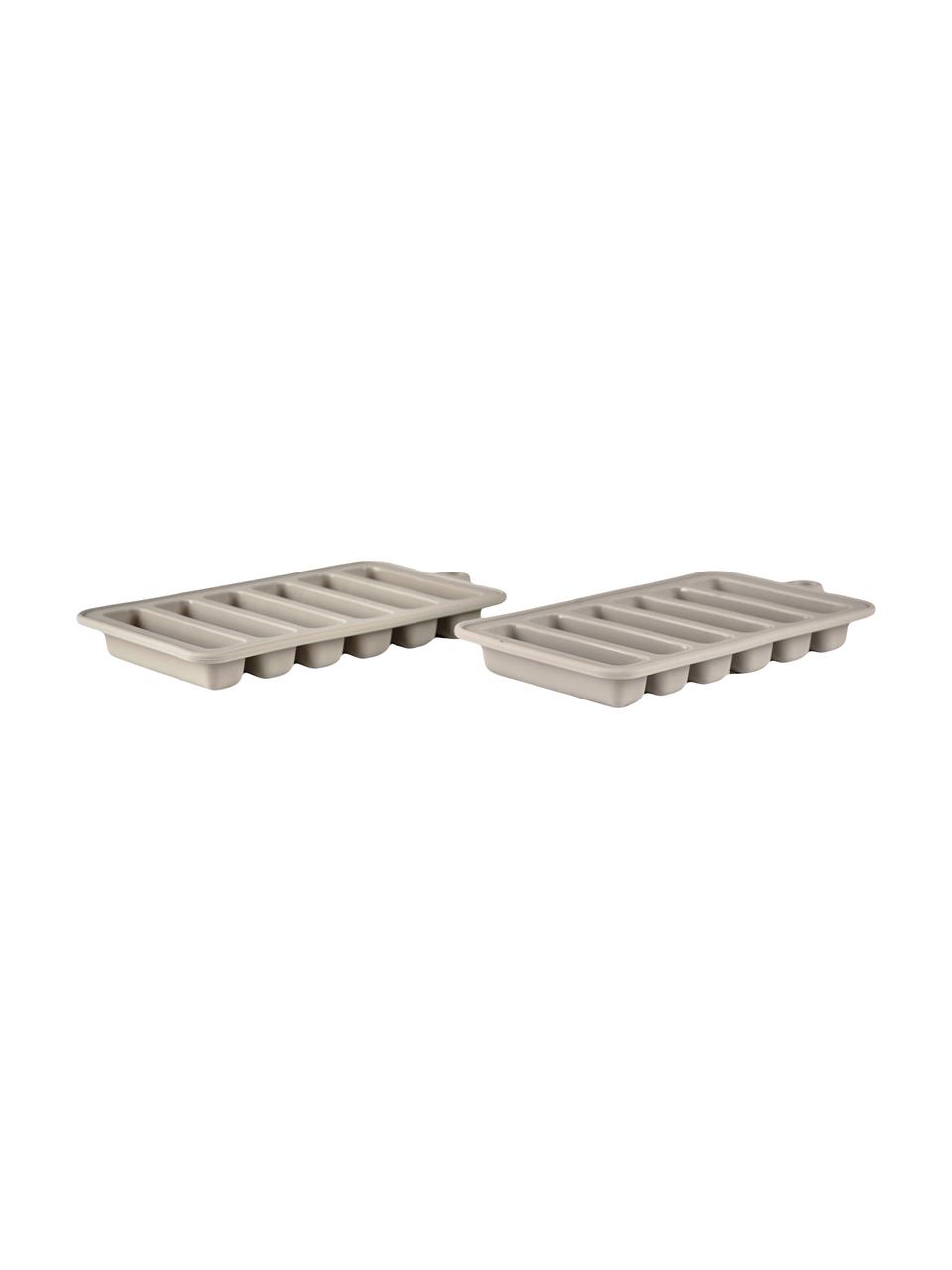 Molde para cubitos de hielo Bitt, 2 uds., Silicona, Beige, L 18 x An 9 cm