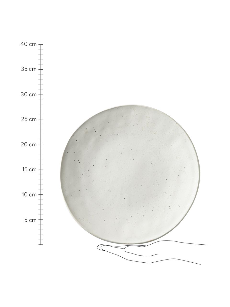 Platos llanos Marlee, 4 uds., Gres, Blanco crema, Ø 28 x Al 3 cm