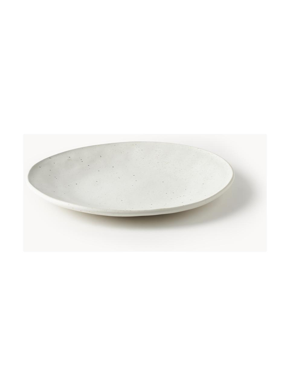 Assiettes plates Marlee, 4 pièces, Grès cérame, Blanc crème, Ø 28 x haut. 3 cm