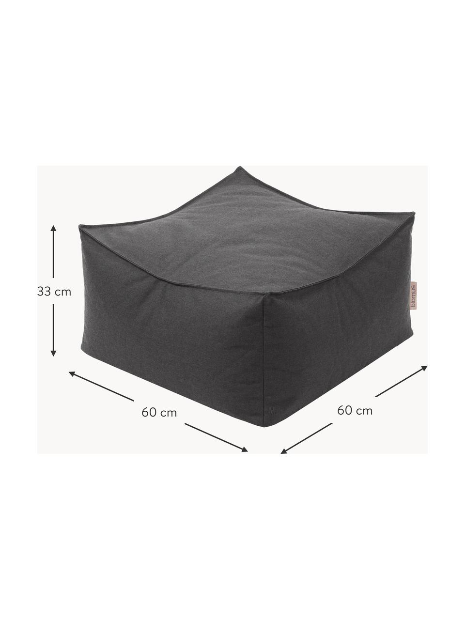 Outdoor-Pouf Stay, Bezug: 100 % Polyester, wetterfe, Webstoff Anthrazit, B 60 x H 33 cm