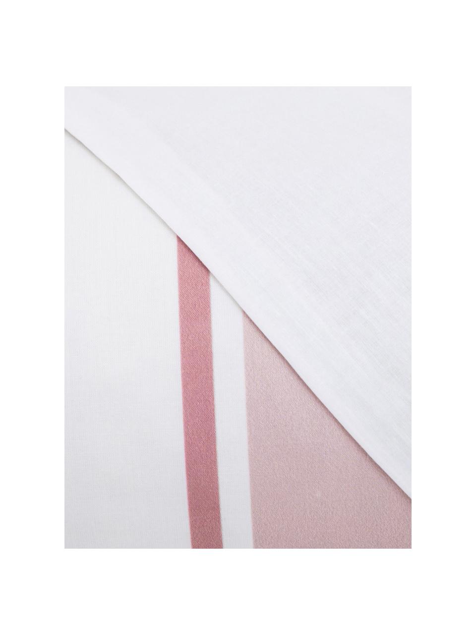 Parure copripiumino in cotone Cappo, Cotone, Fronte: rosso, rosa, verde oliva, marrone chiaro, bianco Retro: bianco, 200 x 200 cm